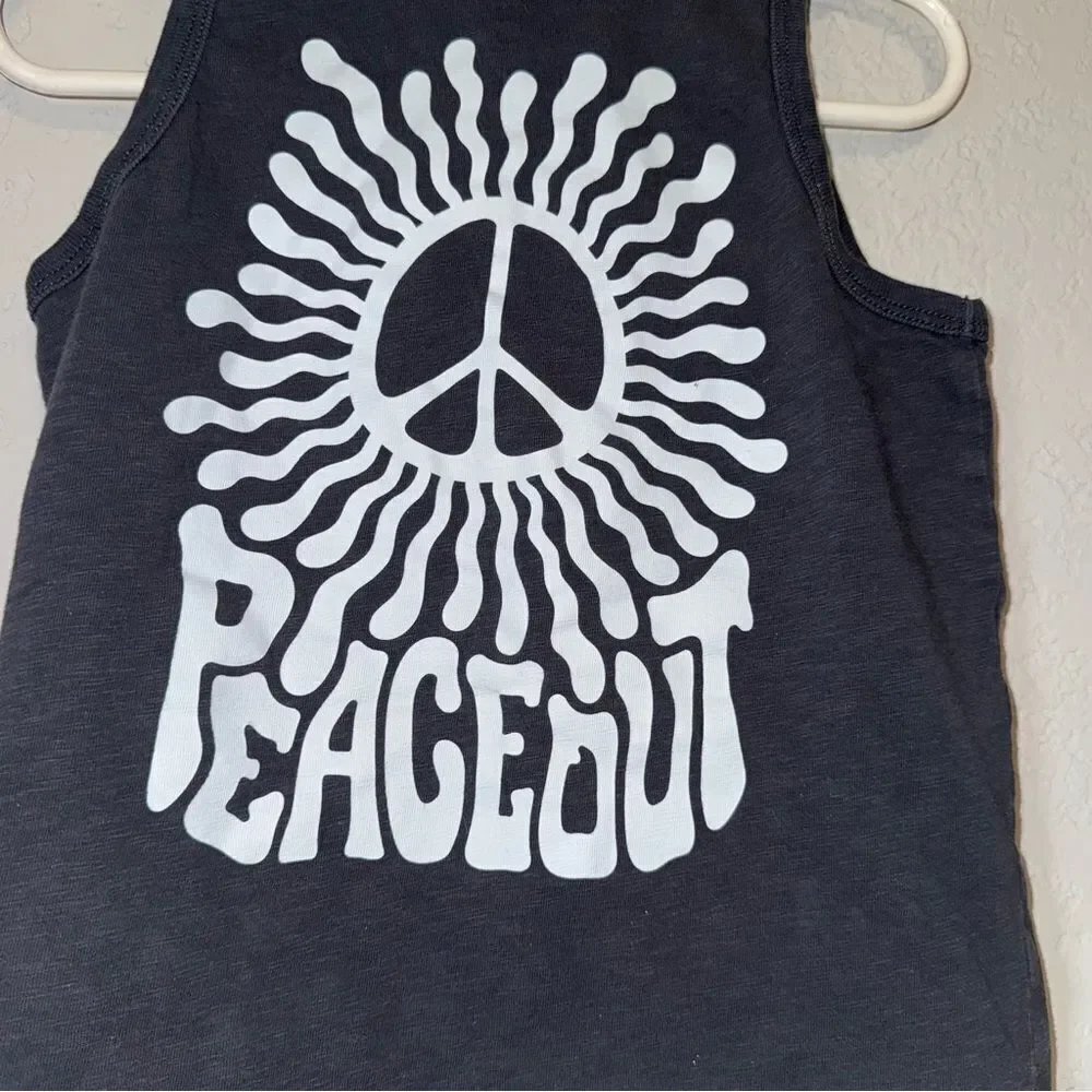 Kid's GAP Grey Peace Out Tank Top